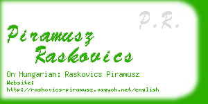 piramusz raskovics business card